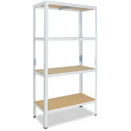 shelfplaza Schwerlastregal Metall 200x90x30 cm weiß 4 Böden