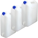 3x Wasserkanister 20 Liter Camping Outdoor Trinkwasser Kanister Wasser-Kanister Camping-Kanister Wassertank Trinkwasserkanister Lebensmittelecht mit Ausgusshahn 3er Set