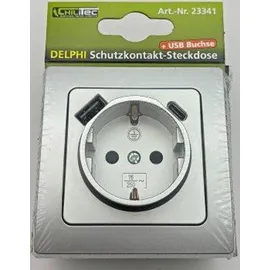 ChiliTec Schuko-Steckdose Unterputz Schwarz 2 St.