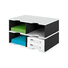 Styro Sortierstation Styrodoc Jumbo Grundeinheit grau/schwarz mit 4 Fächern