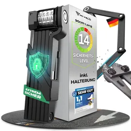 MIVELO Faltschloss Schwarz 120 cm