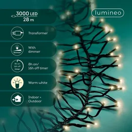 Lumineo LED-Lichterkette Cluster 28 m Kunststoff warm weiß