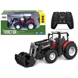 LEAN Toys Spielzeug-Auto Zugfahrzeug Ferngesteuert Fahrschaufel Traktor Spielzeug Maschine rot