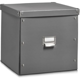 Zeller Aufbewahrungsbox Pappe, grau, 33,5 x 33 x 32 cm