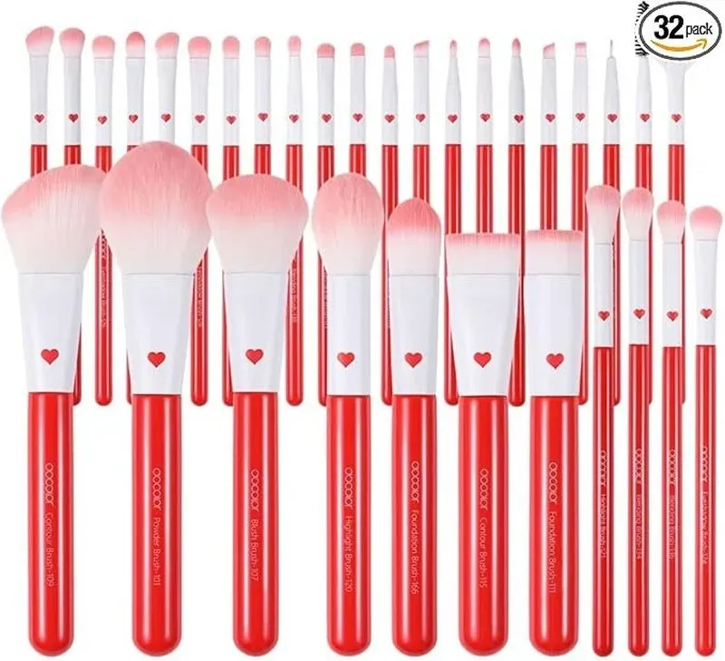 docolor Period Red 32 Stück Make-up-Pinsel-Set