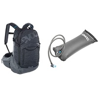 EVOC Unisex - Erwachsene Trail PRO Backpack HYDRATION BLADDER 3L Trinkblase für den Rucksack (26L, Größe: L/XL, Rückenprotektor, individuelle Schultergurte), Schwarz/Carbon Grau/Carbon Grau