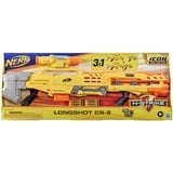 Nerf N-Strike Icon Series - Longshot CS-6 Foam 3 in 1 Blaster + 12 Offizielle Nerf Elite Icon Darts - 8+ Jahre - E8886EU50