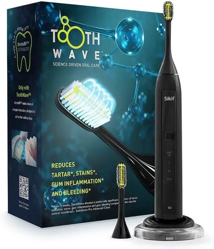 ToothWave TW1PE3001 Elektrische Zahnbürste - DentalRF-Technologie - 48.000 Bewegungen/Min - 3 Geschwindigkeitsstufen - 2 Wochen Akkulaufzeit - Inklusive Munddusche
