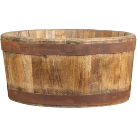 Chic Antique Grimaud alte Holzwanne, Ø 36 cm, H 17 cm, natur