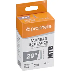 Fahrradschlauch PROPHETE, schwarz (farbe}), Fahrradschläuche, 48mm, Sclaverandventil (SV), 29 Zoll (73,66cm)