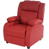 Mendler Fernsehsessel Relaxsessel Liege Sessel Lincoln, Kunstleder ~ rot