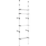 vidaXL Teleskop-Garderobe mit Regalen Aluminium