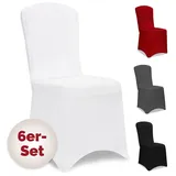 DETEX Stuhlhussen 6er Set Weiß 30°C Waschbar