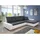 Sofnet Ecksofa 5-Sitzer Textil Grau