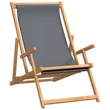 Vidaxl - Strandstuhl Klappbar Massivholz Teak Grau