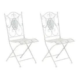 CLP Sibell Gartenstuhl 42 x 49 x 91,5 cm antik-weiß 2er Set