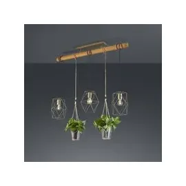 Trio Plant 3-flg. 60 cm grau Holz Metall