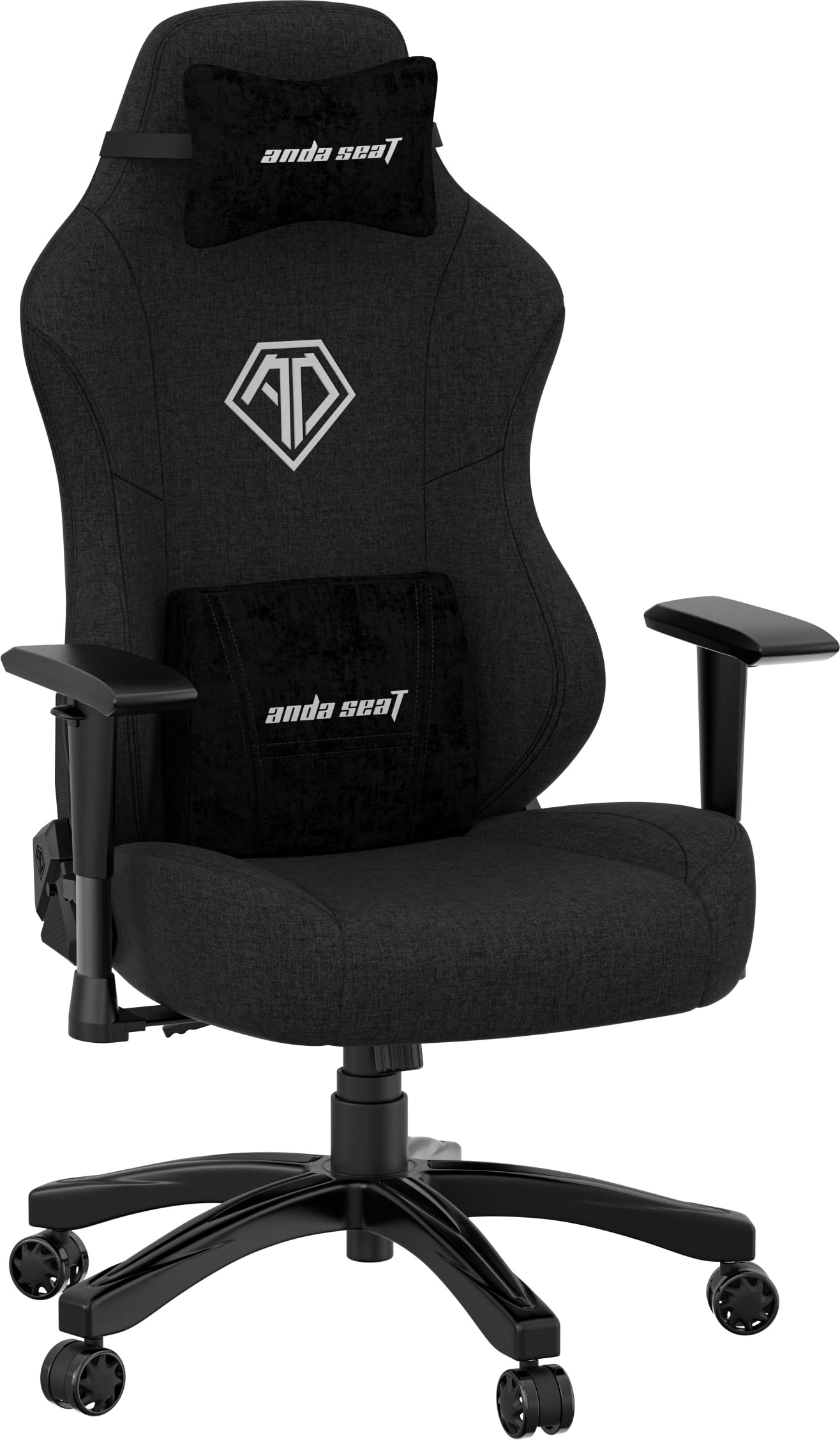 Anda Seat Phantom 3 Pro Gaming Chair - Ergonomischer Bürostuhl, neigbarer Videospiel-Gamer-Stuhl, Nacken- & Lendenwirbelstütze - Großer schwarzer Leinenstoff-Gaming-Stuhl für Erwachsene