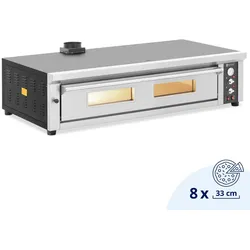 Royal Catering Elektro-Pizzaofen - 8 x 33 cm - 1 Kammer - 8400 W - 400 V - Schamottstein -