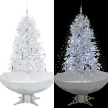 vidaXL Schneiender Weihnachtsbaum Weiß 170 cm