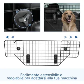 PawHut Hundegitter Auto verstellbar Schwarz 90-120 x 40,5 cm