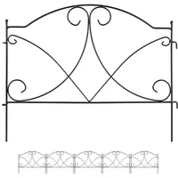 Relaxdays 6-tlg. Beetzaun aus Metall Schwarz