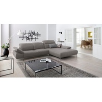 W.Schillig Ecksofa »levi«, inklusive Kopfstützenverstellung & Seitenteilverstellung, Breite 344cm, grau