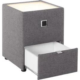 Jockenhöfer Nachtkonsole JOCKENHÖFER GRUPPE "Lancy", grau (dunkelgrau 369, 19), B:42,5cm H:53cm T:45cm, Glas, Holzwerkstoff, Sideboards, Nachtkonsole, mit LED-Beleuchtung