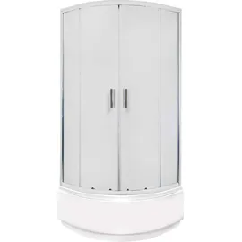 KERRA Malibu GL Duschkabine mit Schiebetür 80 x 80 cm Weiß/Sicherheitsglas 4mm