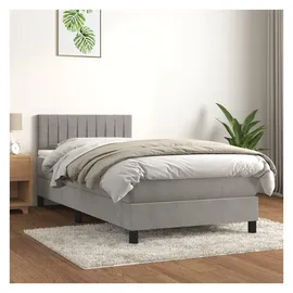 vidaXL Boxspringbett 100 x 200 cm Hellgrau