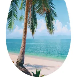 Primaster WC-Sitz mit Absenkautomatik Motiv Strand Blau