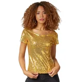 Tectake tectake® Pailletten-Kurzarm-Shirt