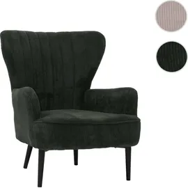 Mendler Lounge-Sessel HWC-K37 Cord 75 x 80 x 75 cm dunkelgrün mit Kissen