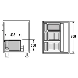 HAILO Abfallsystem AS XXL 800 12 l Grau