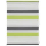 Lichtblick Duo Rollo / Doppelrollo Klemmfix 110 x 150 cm grün/grau/weiß