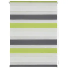 Lichtblick Duo Rollo / Doppelrollo Klemmfix 110 x 150 cm grün/grau/weiß