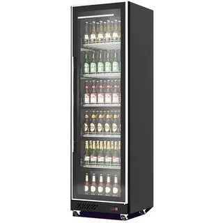 A&S polarny Mobiler Flaschenkühlschrank mit 1 Glastüren Getränkekühlschrank Kühlschrank  387 L 0/10°C ISO 48 mm