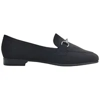 Marco Tozzi Damen Loafer ohne Absatz Vegan mit Schnalle, Schwarz (Schwarz), 37 EU