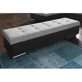 DOMO collection Hocker DOMO COLLECTION "Treviso XXL: B/T/H: 161/60/41 cm", schwarz (schwarz, weiß, pepper), B:161cm H:41cm T:60cm, Microfaser-Primabelle (100% Polyester) / Struktur (90% Polyester; 10% Polyacryl, Hocker, Hocker mit Stauraum Polsterhocker, mit Stauraum,