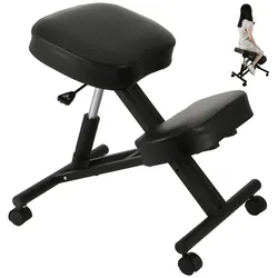 VEVOR Ergonomischer Hocker PVC Verstellbarer Hocker mit Rollen Kapazität 120 kg Ergonomischer Sessel Knie Höhe 53-71 cm Stahlrahmen zur Schmerzlinderung Position Korrektur Büro Home