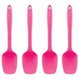 KOCHBLUME Flexlöffel S 4er Set | Premium-Silikon & BPA frei| Hitzebeständig | Spülmaschinenfest | Farbe: pink