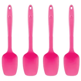 KOCHBLUME Flexlöffel S 4er Set | Premium-Silikon & BPA frei| Hitzebeständig | Spülmaschinenfest | Farbe: pink