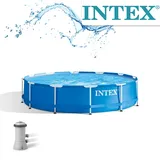 Intex Frame Pool 366 x 76 cm | Rundpool mit Filteranlage
