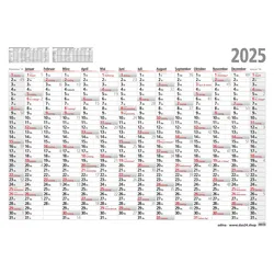 2025 ADINA Plakatkalender A2 60x42cm 13 Monate gerollt