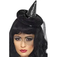 Erwachsene Mini Damen Hexenhut Kostüm Netzförmig Hexen Kostüm Hexen Zubehör