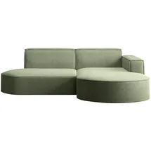 kaiser möbel Ecksofa Designer Modena Studio stoff Dicker Cord Poso Hellgrün, Rechts