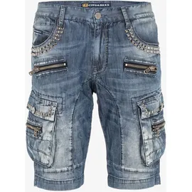 Cipo & Baxx "Bermuda & Short", Herren, Gr. 32, Normalgrößen, blau, 98% Baumwolle, 2% Elasthan, unifarben, regular fit kurz, Jeans, aus Baumwollmix