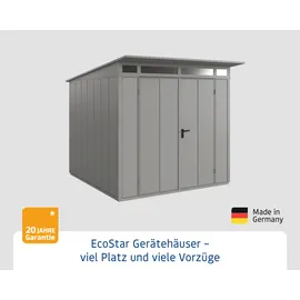 EcoStar Gerätehaus Elegant-P Typ 2 2,48 x 2,83 x 2,32 m graualuminium Doppeltür