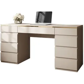 lookway Schreibtisch AURORA DOUBLE Kaschmir / Beige / Gold
