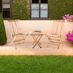 Raburg Garten-Beistelltisch Quadrat in Natur - Teakholz, 50 cm x 50 cm, 50 cm hoch,  langlebig, leicht & robust